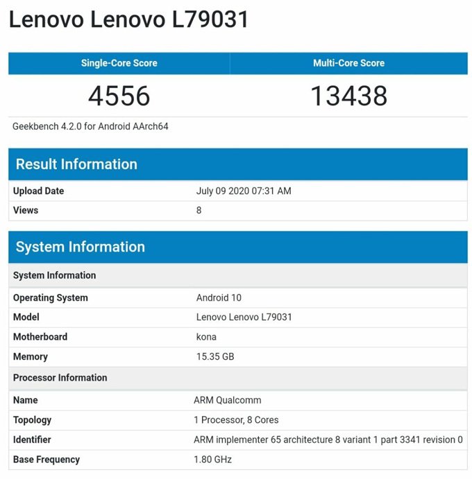 Hiệu năng điện thoại Lenovo sắp ra mắt chạy chip Snapdragon 865+