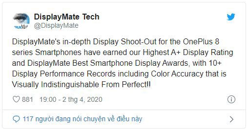 Chưa ra mắt OnePlus 8 Pro đã được đánh giá sở hữu màn hình đẹp nhất, mối nguy lớn cho các flagship 