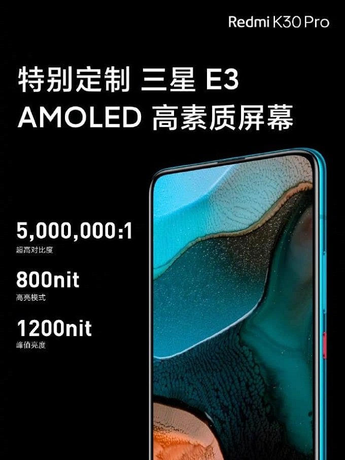 Redmi K30 Pro được trang bị màn hình AMOLED kích thước 6,67 inch