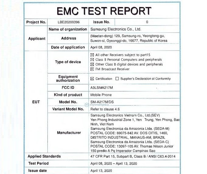 Samsung Galaxy A21s vừa đạt chứng nhận tại FCC, có hỗ trợ sạc nhanh 15W cho thấy đã sẵn sàng ra mắt