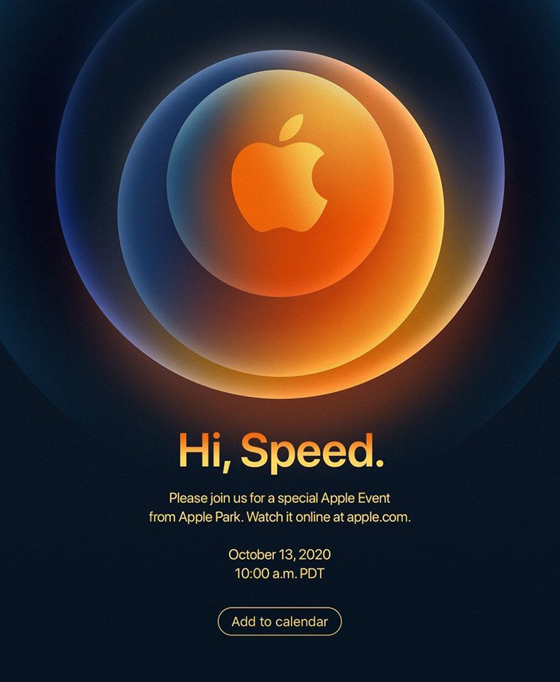 iPhone 12 series sẽ ra mắt trong sự kiện 'Hi, Speed' vào ngày 13/10 tới
