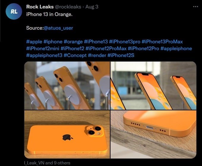 Chiêm ngưỡng hình ảnh iPhone 13 màu cam đầy cuốn hút
