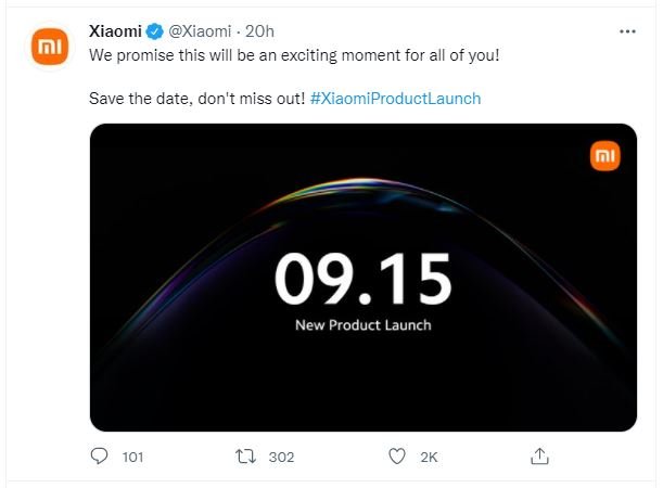 Xiaomi Mi 11T và phiên bản quốc tế của Mi Pad 5 sẽ được ra mắt vào 15/09