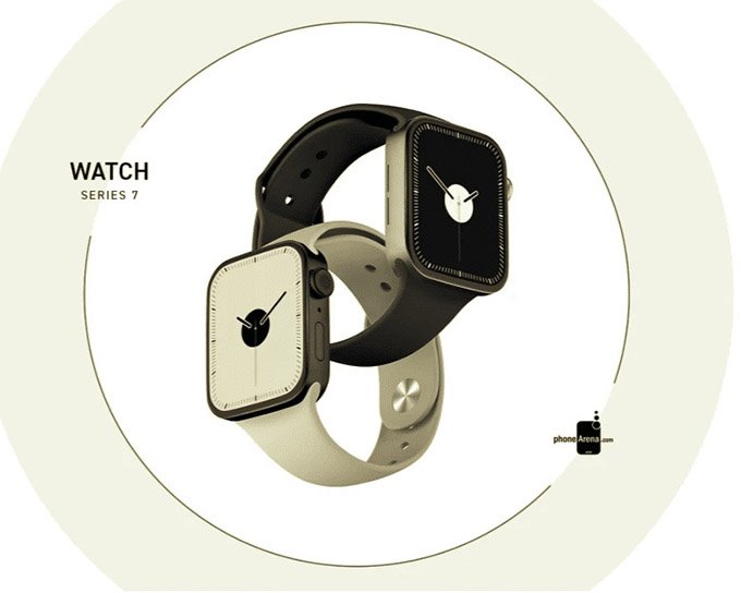 Apple Watch series 7 xuất hiện với thiết kế viền mỏng, cạnh phẳng và mặt đồng hồ lớn hơn