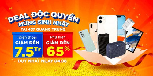 Mừng sinh nhật XTmobile 437 Quang Trung: Điện thoại giảm đến 7,5 triệu, phụ kiện giảm đến 65%