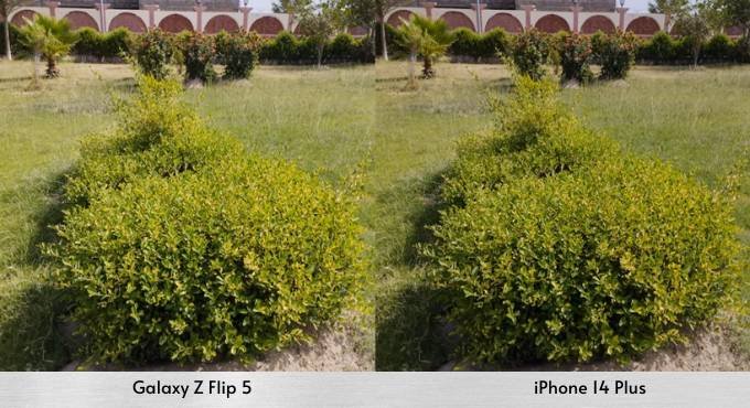 Hình ảnh camera của Galaxy Z Flip 5 và iPhone 14 Plus
