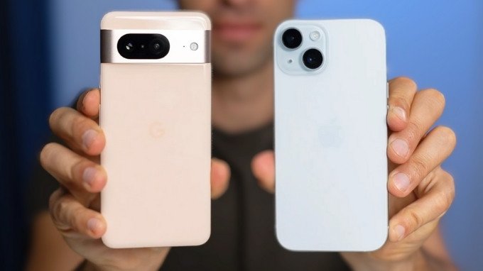 Thiết kế của iPhone 15 và Google Pixel 8
