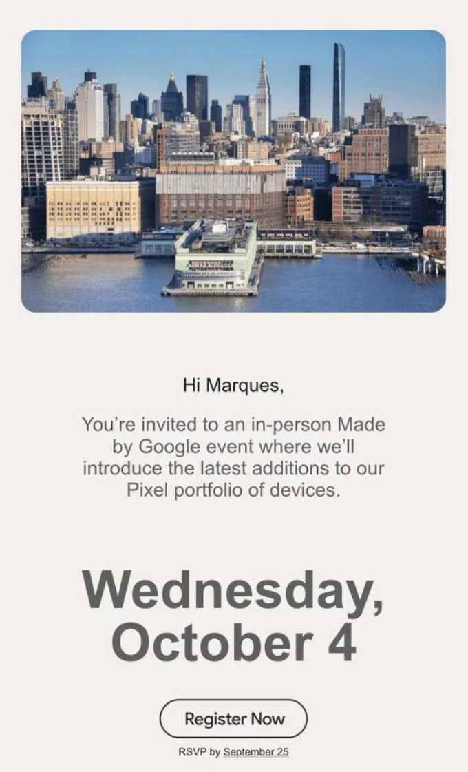 Thư mời sự kiện của Google được hé lộ