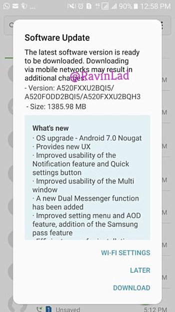 Galaxy A5 và A7 2017 nhận bản cập nhật Android