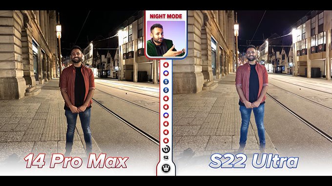 So sánh máy ảnh iPhone 14 Pro Max và Galaxy S22 Ultra: night mode