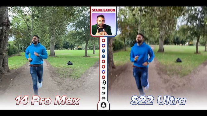So sánh máy ảnh iPhone 14 Pro Max và Galaxy S22 Ultra: khả năng chống rung