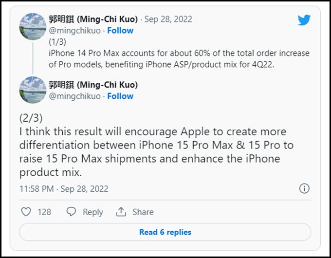 Dự đoán của Ming-Chi Kuo về iPhone 15 series