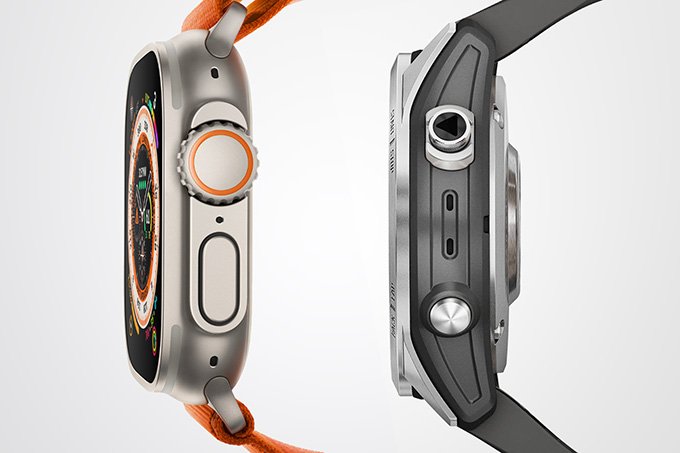 Garmin Fenix 7 và Apple Watch Ultra đều có khung làm từ titan