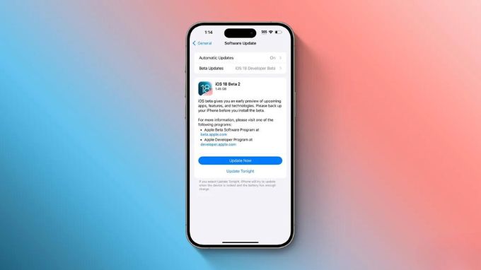 Chuyển sang phiên bản iOS 18 beta