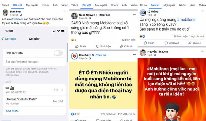 Người dùng MobiFone than phiền về hiện tượng mất sóng