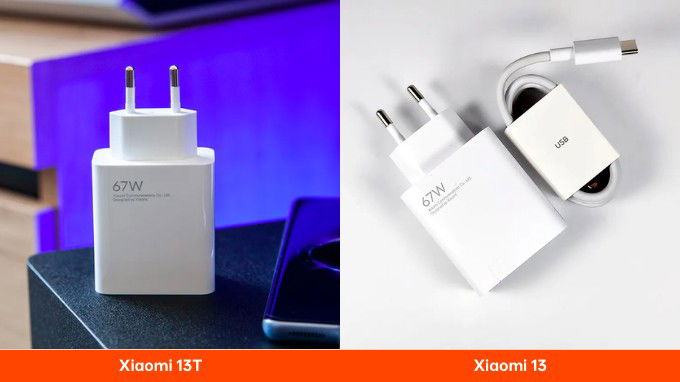 Xiaomi 13T và Xiaomi 13 có tốc độ sạc pin là 67W