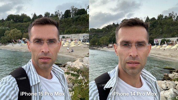 So sánh ảnh chụp selfie giữa iPhone 15 Pro Max và iPhone 14 Pro Max