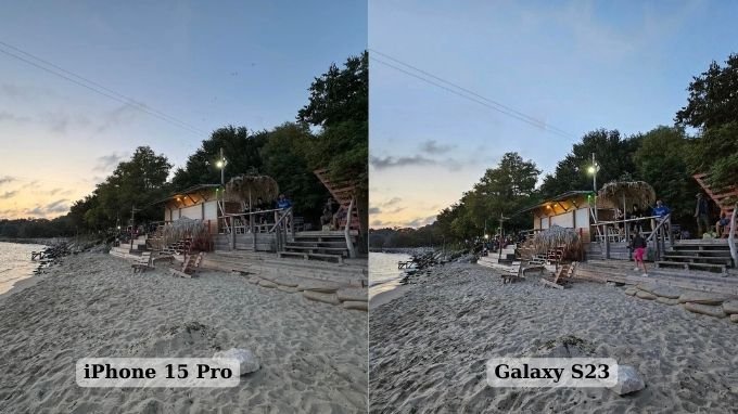 So sánh camera góc siêu rộng iPhone 15 Pro và Galaxy S23