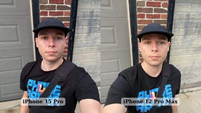 So sánh ảnh chụp bằng camera selfie iPhone 15 Pro và iPhone 12 Pro Max