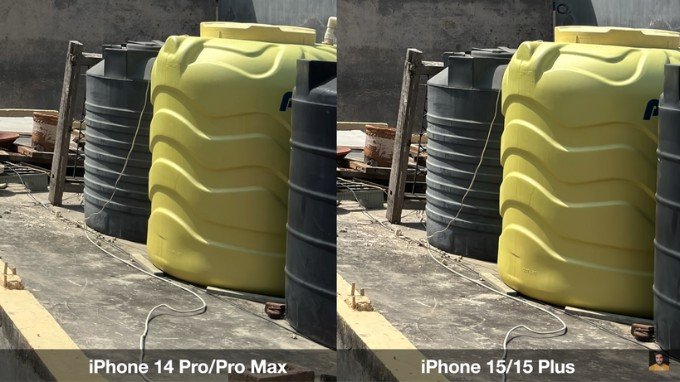 Hình chụp của iPhone 15 và iPhone 14 Pro