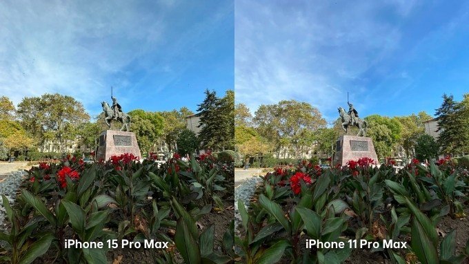Ảnh chụp góc rộng trên iPhone 15 Pro Max và iPhone 11 Pro Max