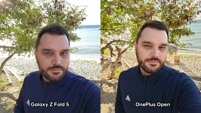 Ảnh selfie trên Galaxy Z Fold 5 và OnePlus Open