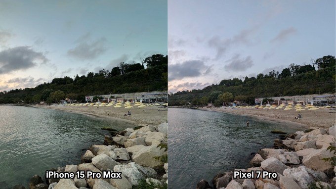 Ảnh chụp góc rộng trên iPhone 15 Pro Max và Google Pixel 7 Pro