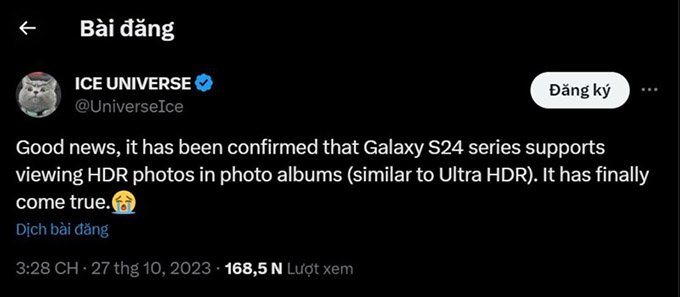 Galaxy S24 sẽ có màn hình sáng hơn và hỗ trợ hiển thị ảnh Ultra HDR
