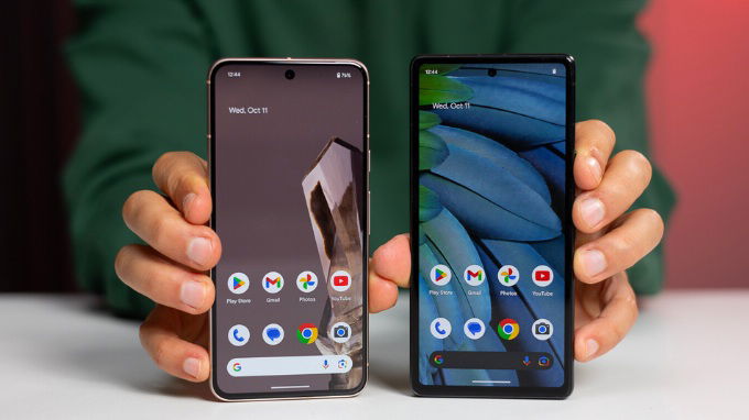 Pixel 8 có phần viền màn hình mỏng hơn so với Pixel 7a