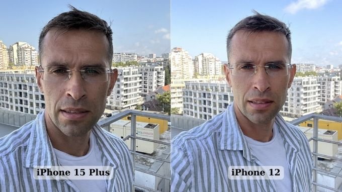 So sánh camera selfie iPhone 15 Plus và iPhone 12