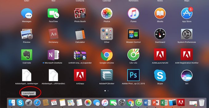Chụp mành hình MacBook bằng Lanchpad