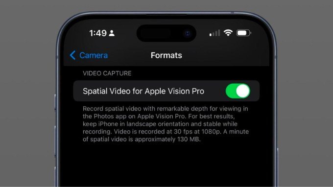 Tính năng quay video không gian cho Apple Vision Pro trên iOS 17.2
