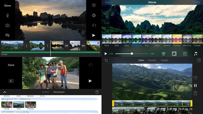 iMovie là ứng dụng quay phim đẹp cho iPhone miễn phí nhưng chất lượng