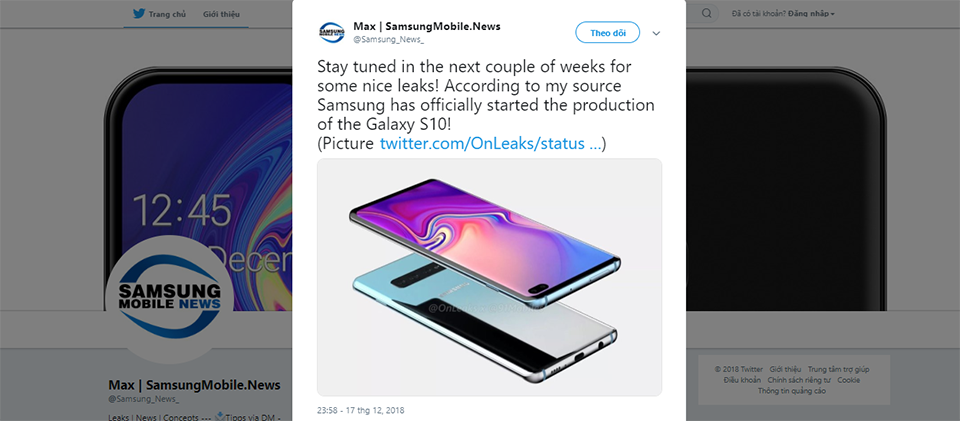 Galaxy S10 đã được đưa vào sản xuất sớm hơn dự kiến 1 tháng