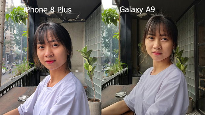 Nhờ Depth camera nên Galaxy A9 chụp chân dung mượt hơn iPhone 8 Plus