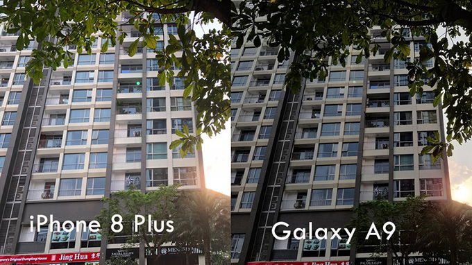 iPhone 8 Plus chụp ngược sáng tốt hơn Galaxy A9