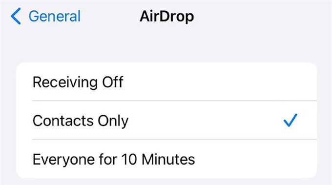 Chế độ mới của AirDrop sau bản cập nhật iOS 16.2