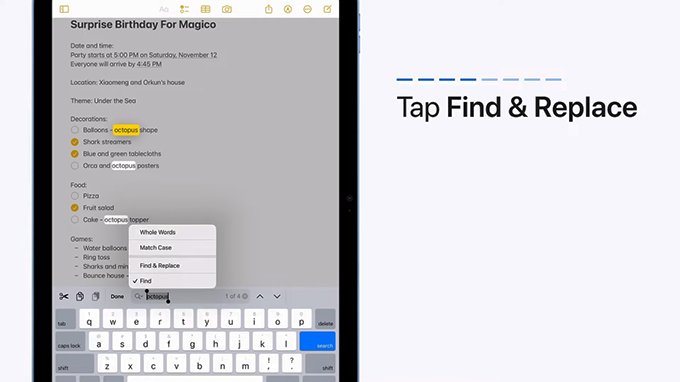 Cách tìm và thay thế lỗi văn bản siêu nhanh và hiệu quả trên iPad: bước ba