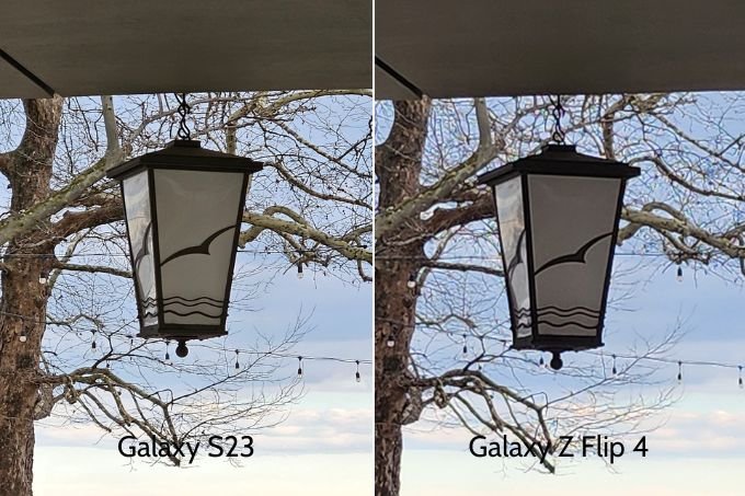 Ảnh chụp thu phóng của Galaxy S23 và Galaxy Z Flip 4