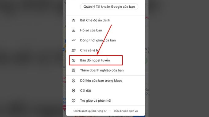 Xóa bản đồ tải xuống trong Google Maps