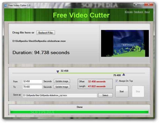 Công cụ cắt video Free Video Cutter