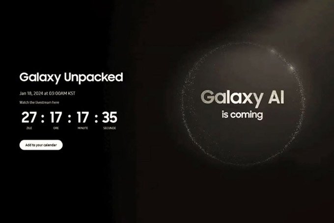 Sự kiện ra mắt Galaxy S24 series sẽ chính thức diễn ra vào ngày 17/01/2024 