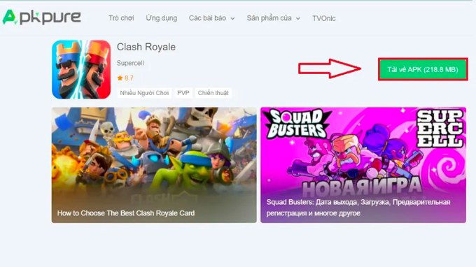 Bước 2 tải Clash Royale trên Android