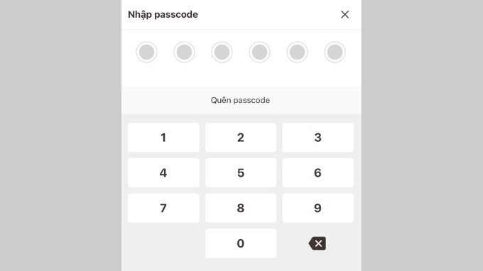 Bước 3 đổi passcode trên VNeID
