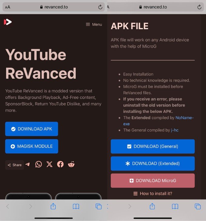 Cách tải ứng dụng Youtube ReVanced