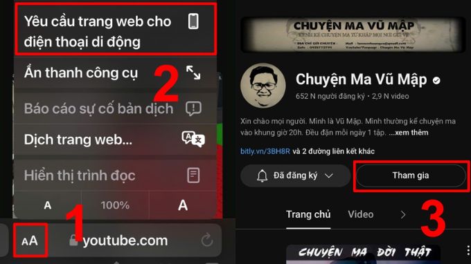 Cách đăng ký hội viên Youtube trên thiết bị iOS