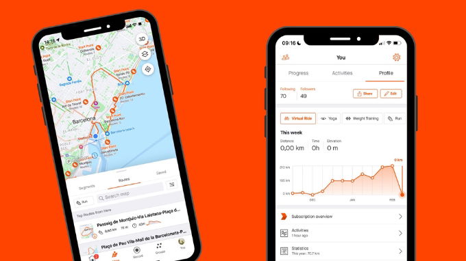 Strava theo dõi hoạt động như chạy bộ, đạp xe, bơi lội hay leo núi