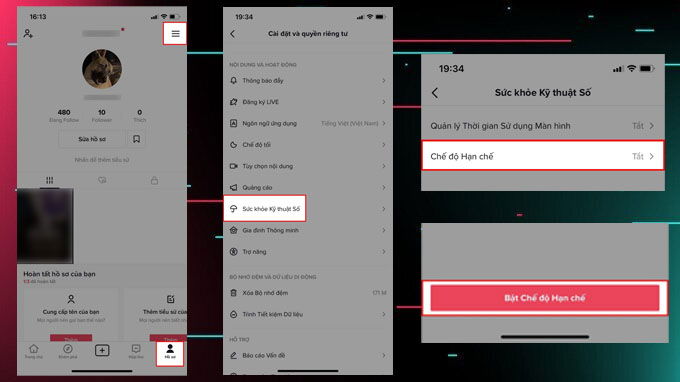 Cách bật chế độ hạn chế trên TikTok