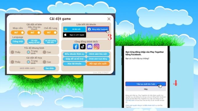 Cách đăng nhập Play Together bằng tài khoản Facebook