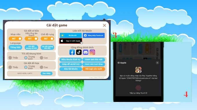 Cách đăng nhập Play Together bằng Apple ID trên iOS bước cuối cùng
